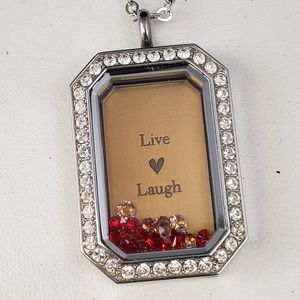 Origami Owl Silver Heritage locket-Live Love Laugh